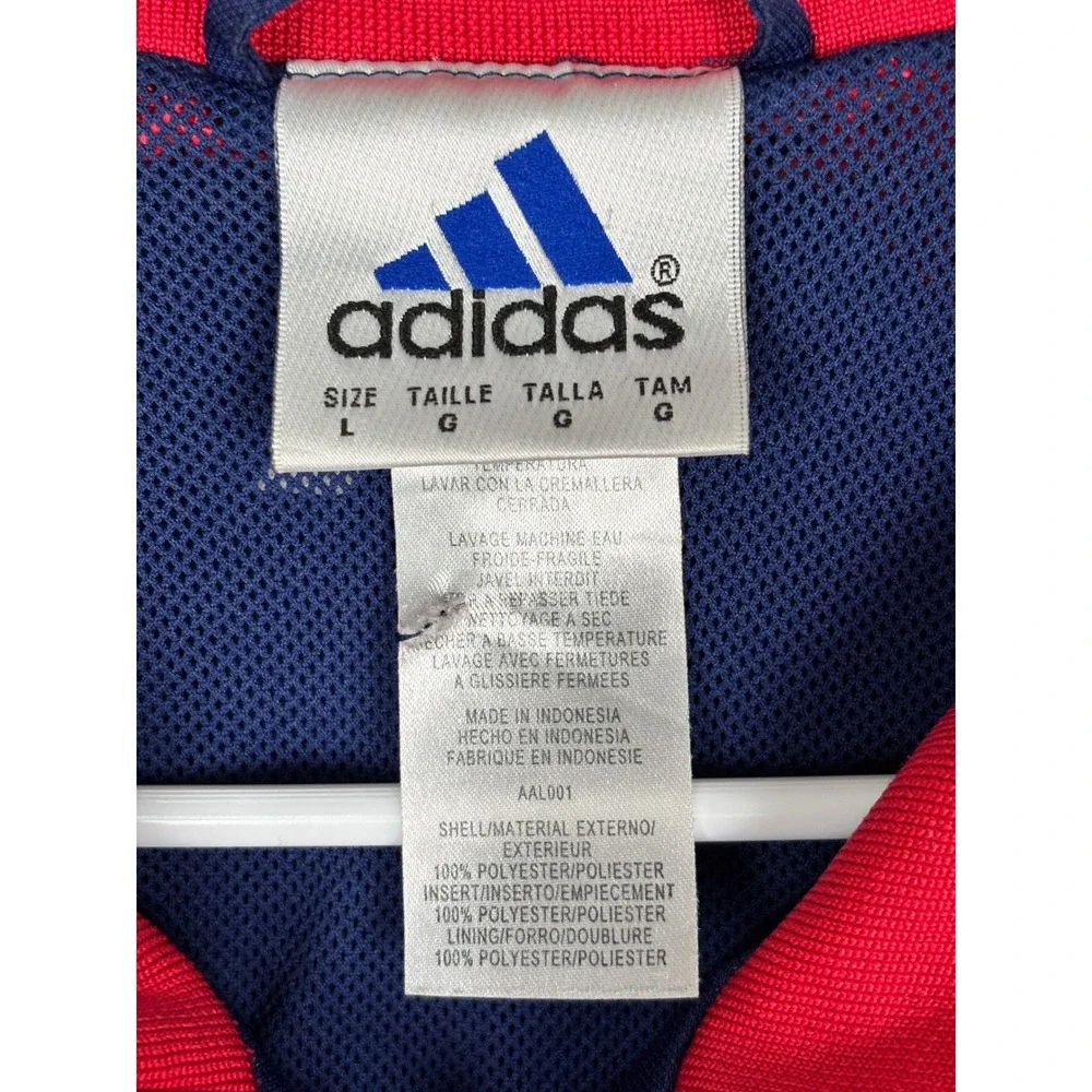 Adidas Climalite Vintage Track Jacket Navy Red Full Zip Mens Large